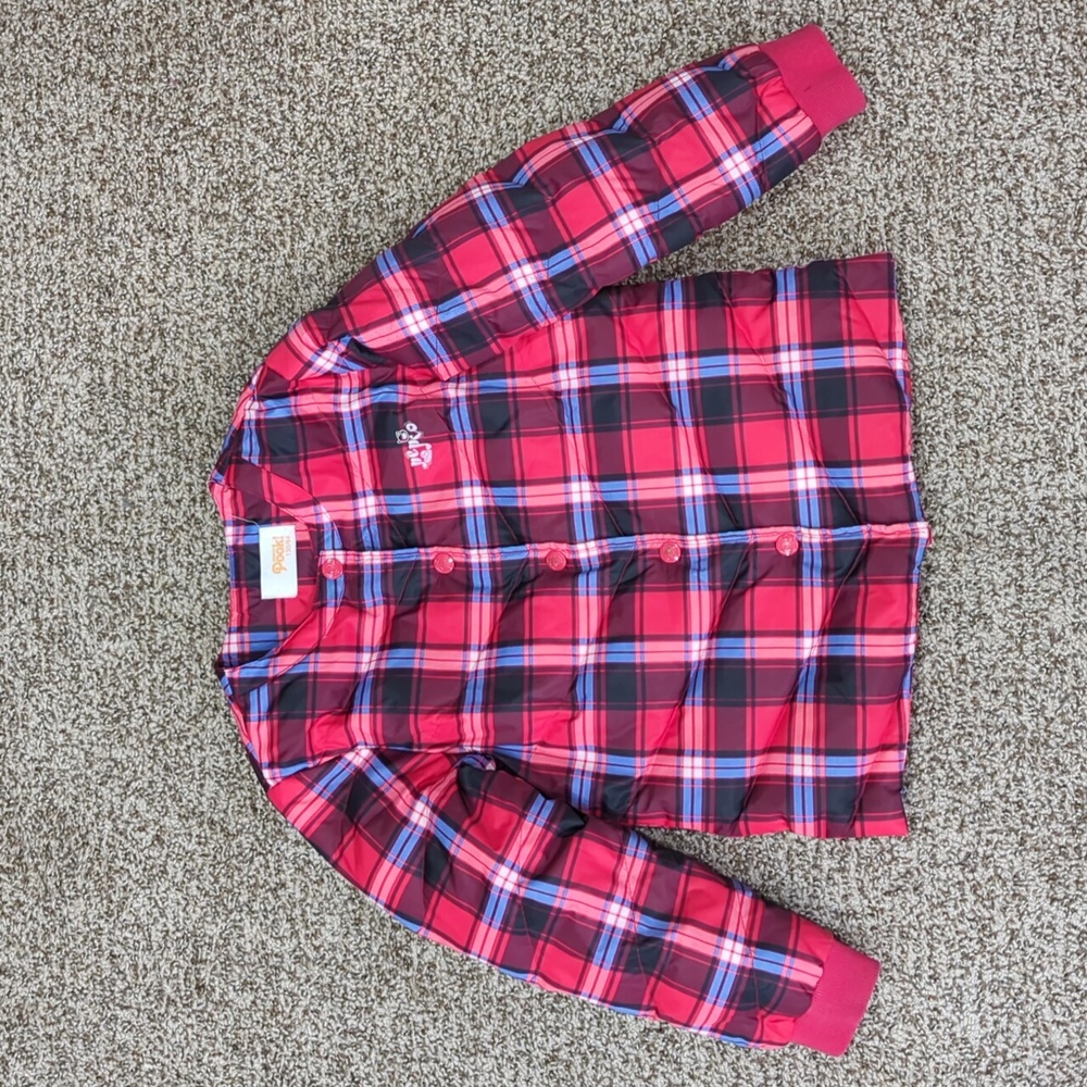 3/$30 Pepco pook size 130/64 quilted plaid down coat girl small red blue black…